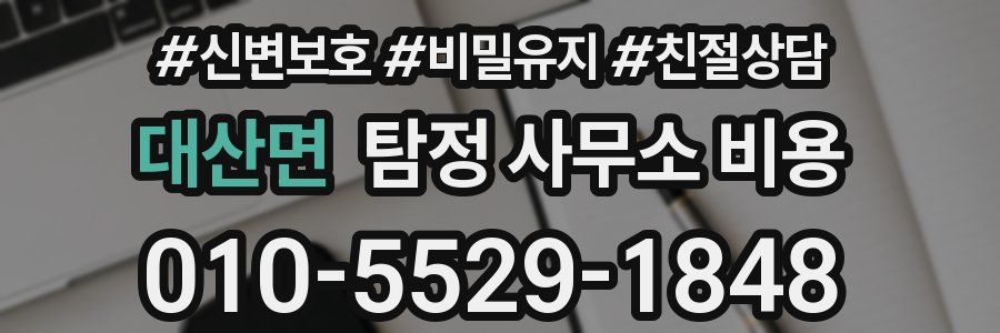 대산면 탐정 사무소 비용