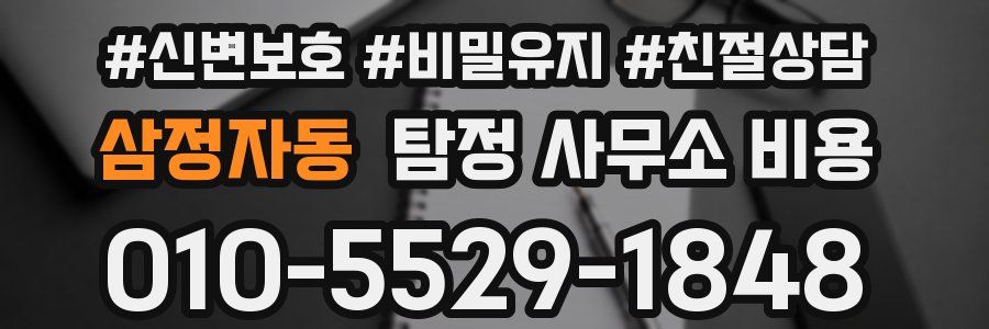 삼정자동 탐정 사무소 비용