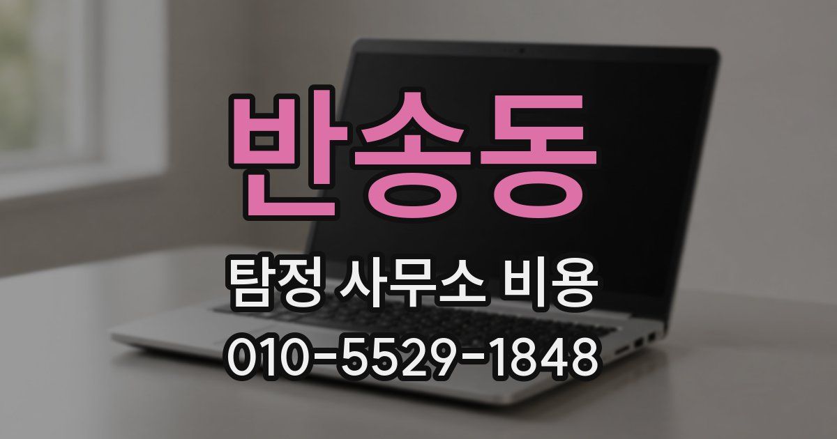 반송동 탐정 사무소 비용