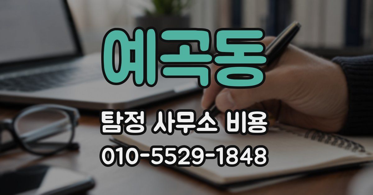 예곡동 탐정 사무소 비용