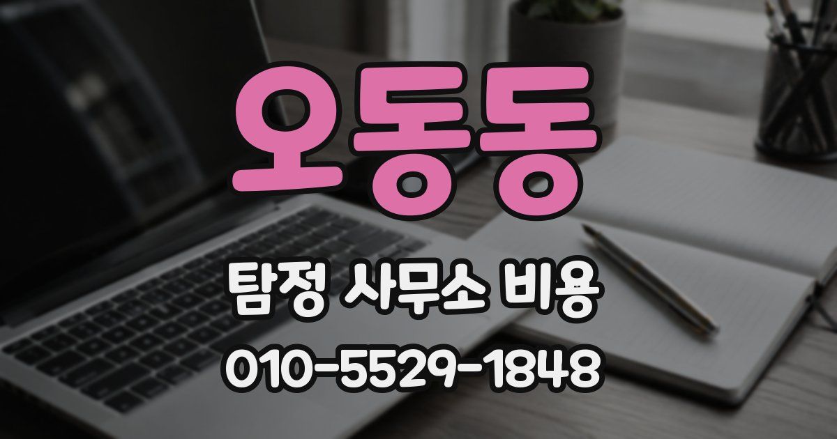 오동동 탐정 사무소 비용