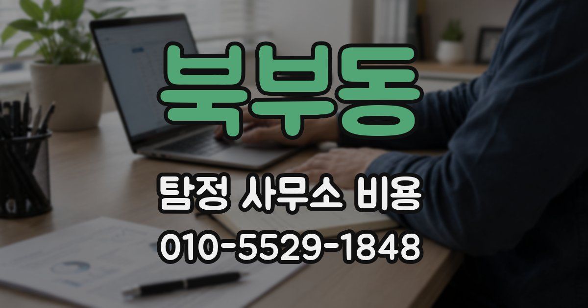 북부동 탐정 사무소 비용