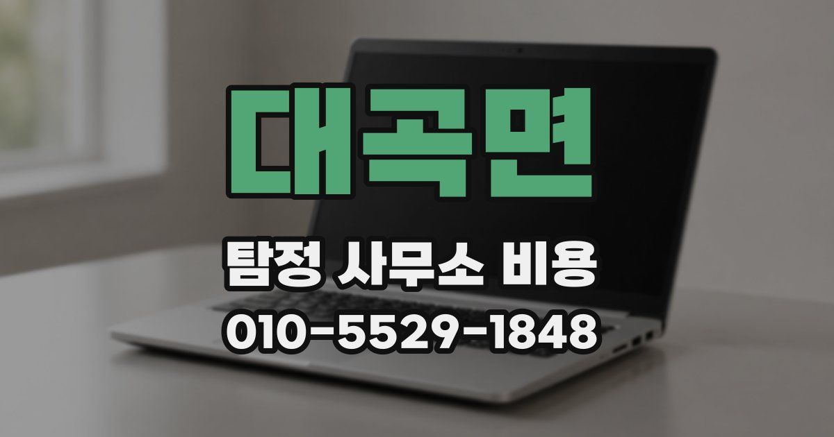 대곡면 탐정 사무소 비용