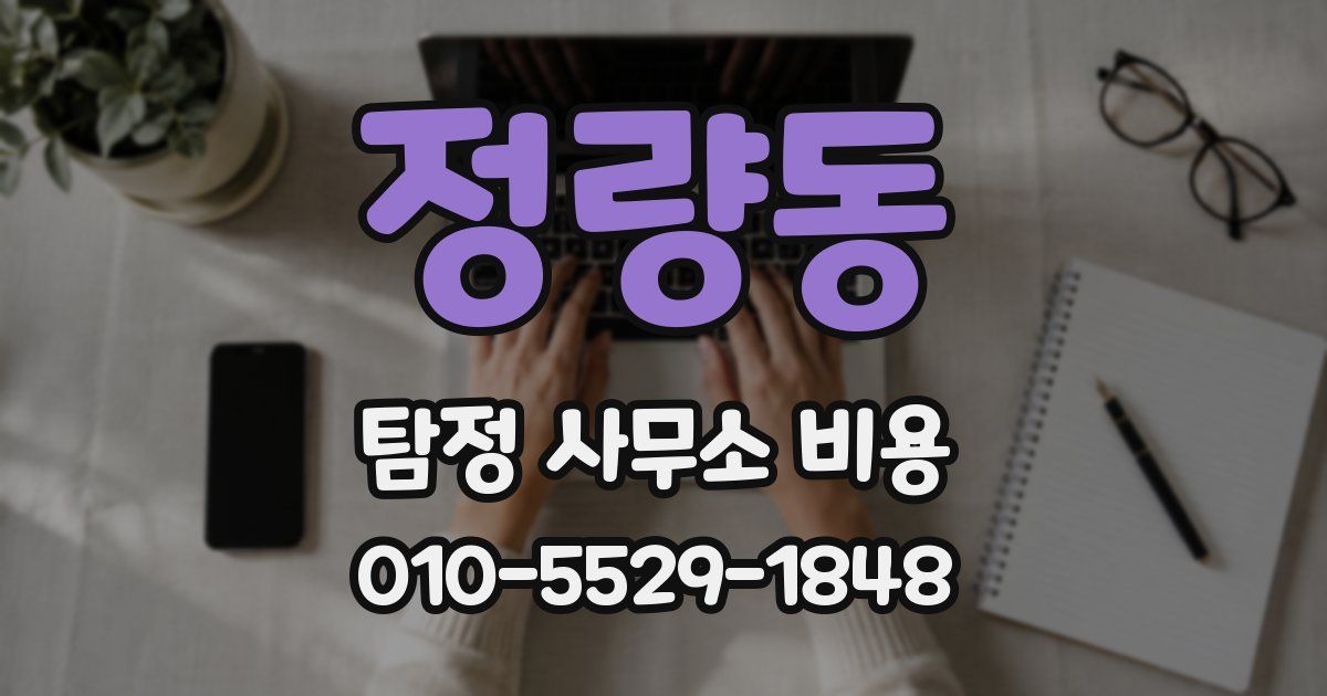 정량동 탐정 사무소 비용