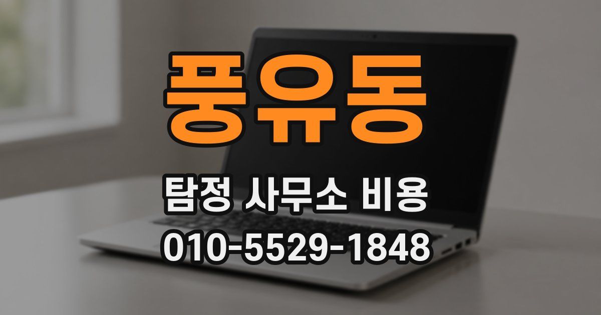 풍유동 탐정 사무소 비용