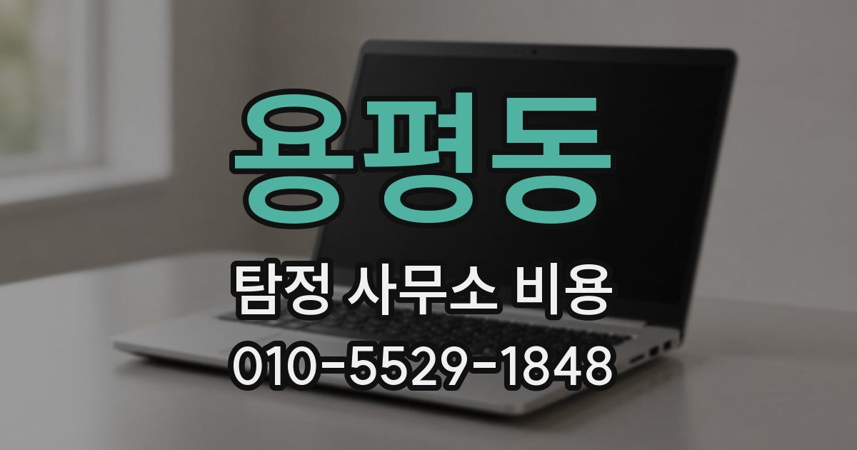 용평동 탐정 사무소 비용