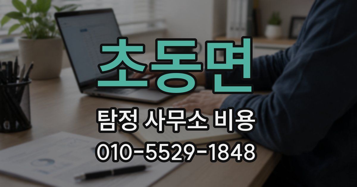 초동면 탐정 사무소 비용