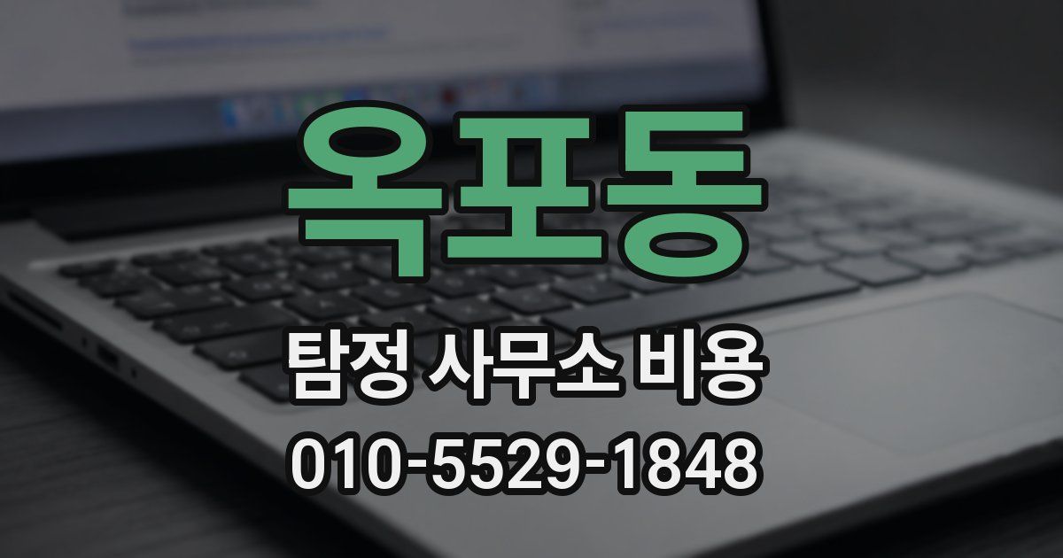 옥포동 탐정 사무소 비용