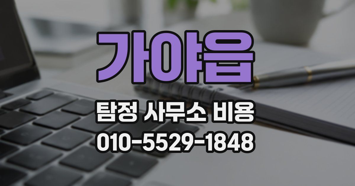 가야읍 탐정 사무소 비용