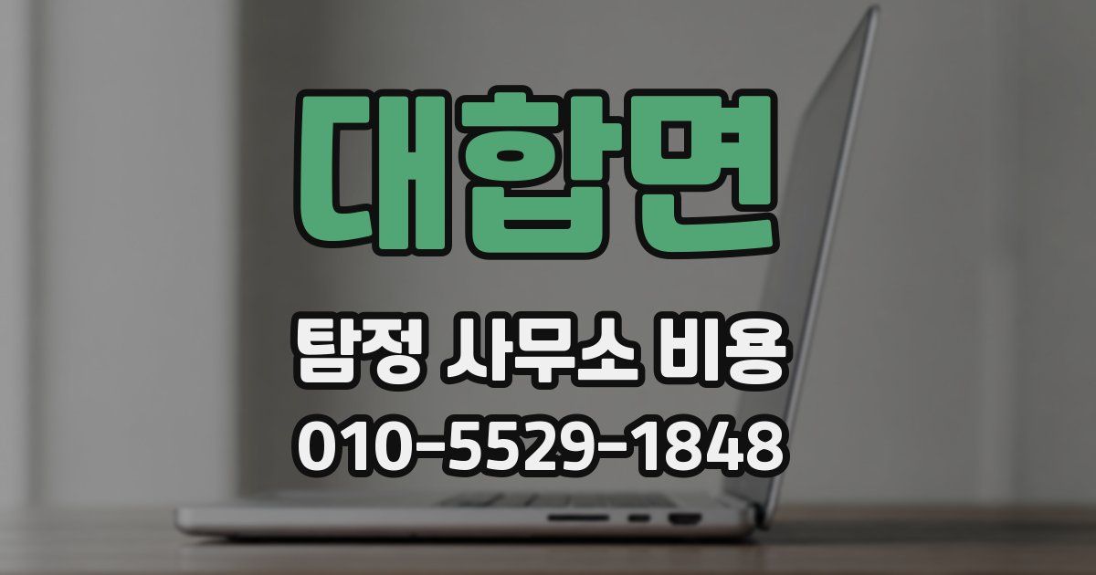 대합면 탐정 사무소 비용