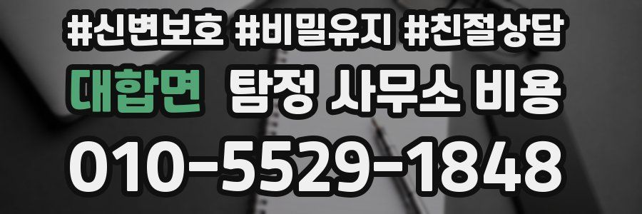 대합면 탐정 사무소 비용