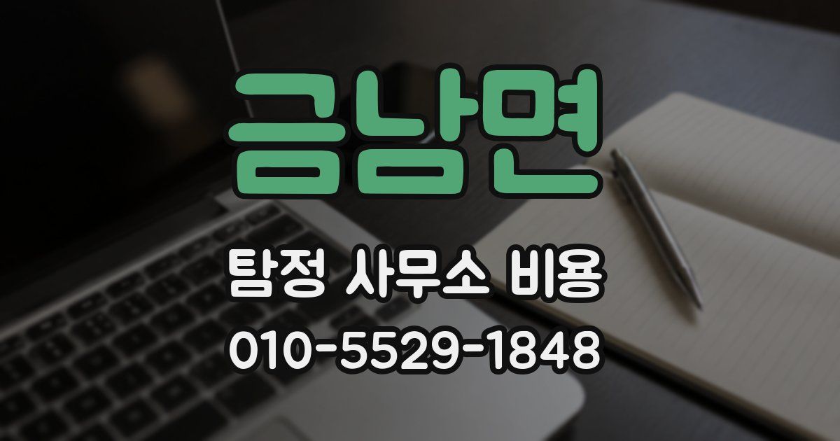 금남면 탐정 사무소 비용