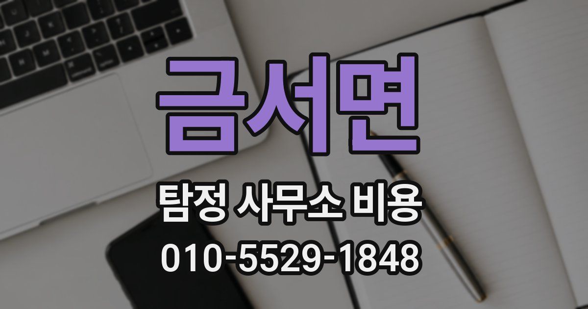 금서면 탐정 사무소 비용
