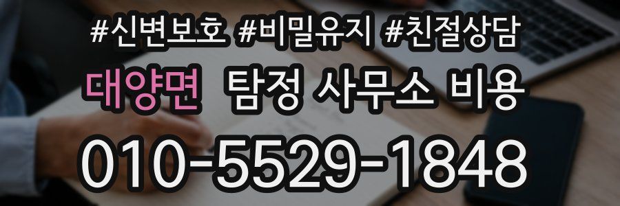 대양면 탐정 사무소 비용