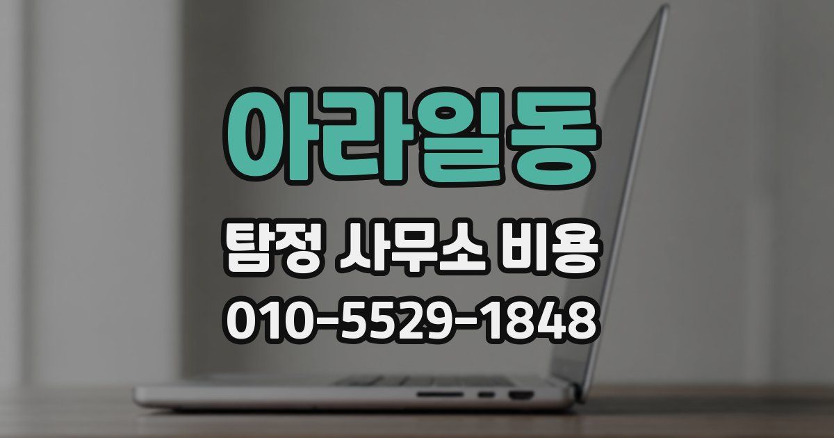 아라일동 탐정 사무소 비용
