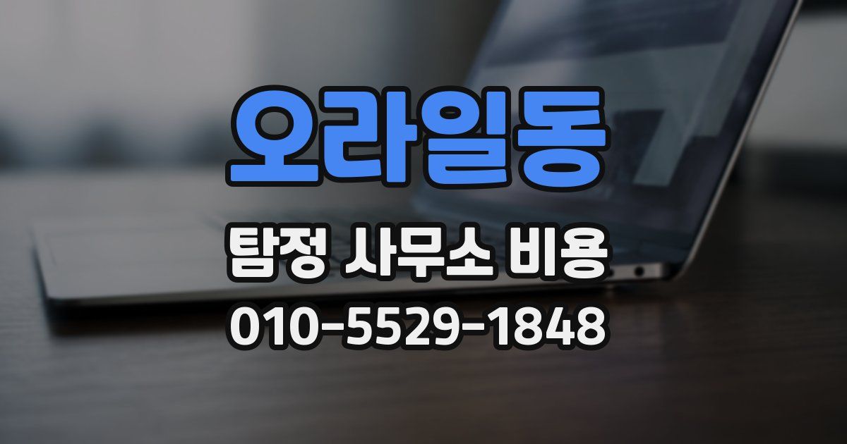 오라일동 탐정 사무소 비용