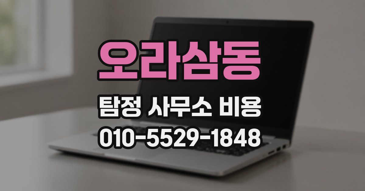 오라삼동 탐정 사무소 비용