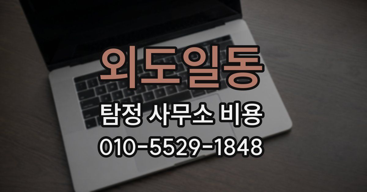 외도일동 탐정 사무소 비용