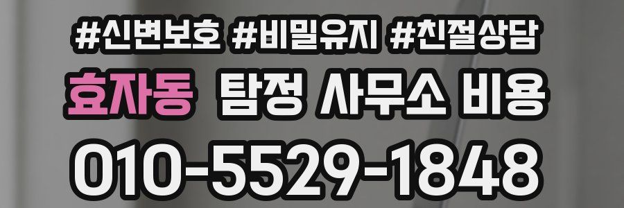 효자동 탐정 사무소 비용