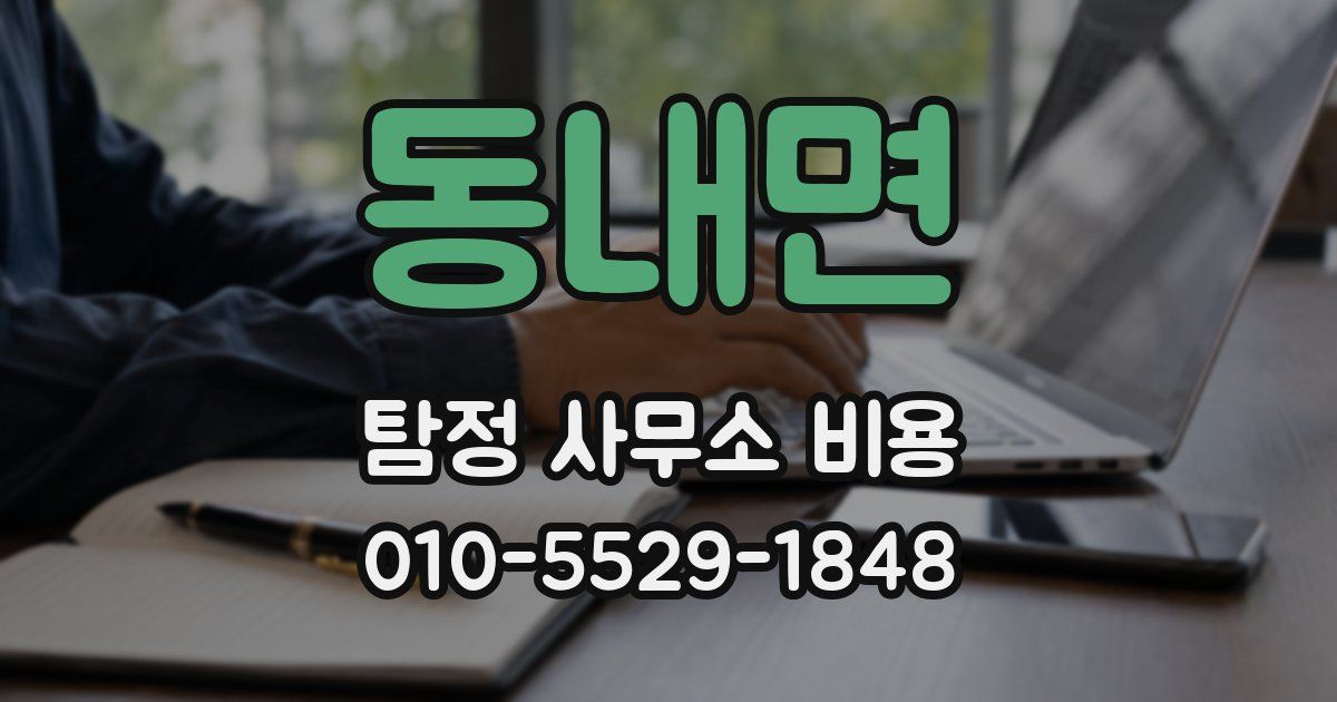 동내면 탐정 사무소 비용