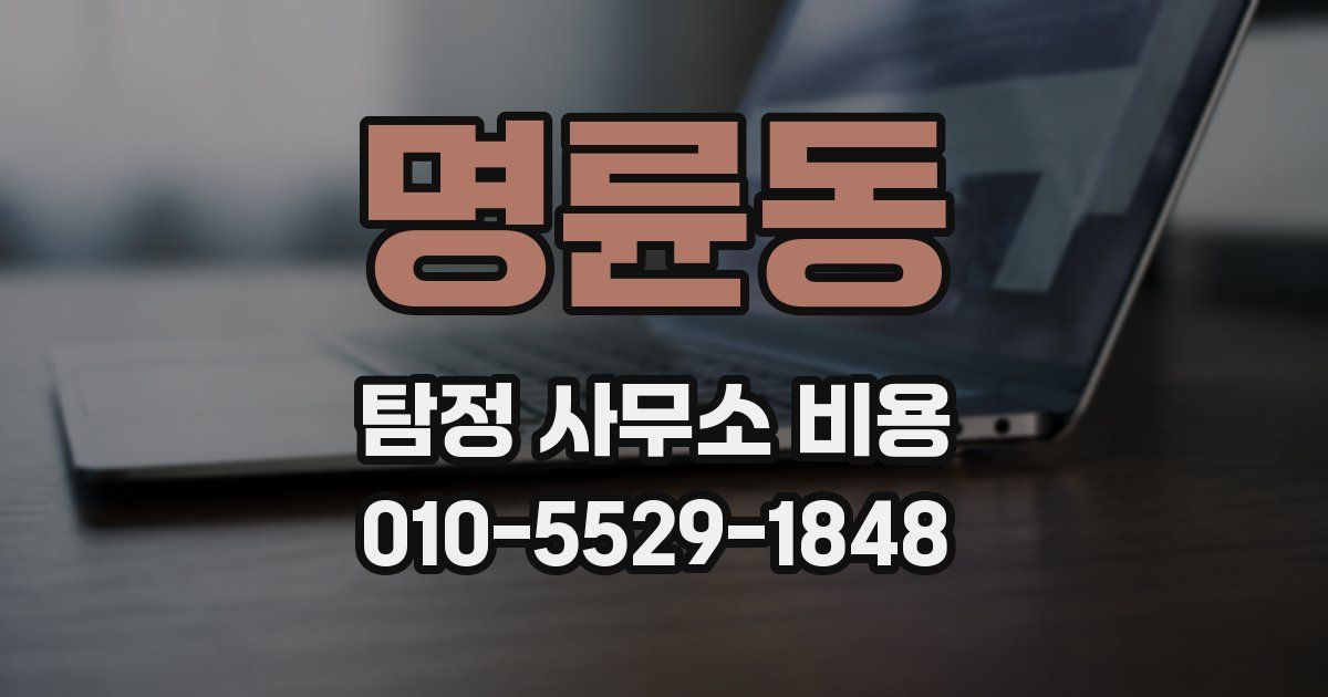 명륜동 탐정 사무소 비용