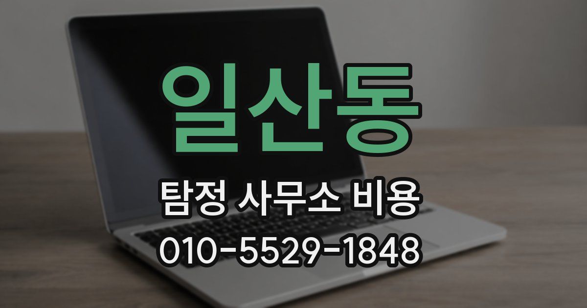 일산동 탐정 사무소 비용