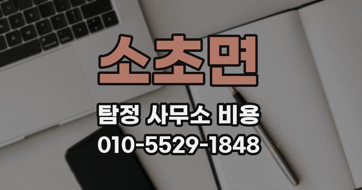 소초면 탐정 사무소 비용