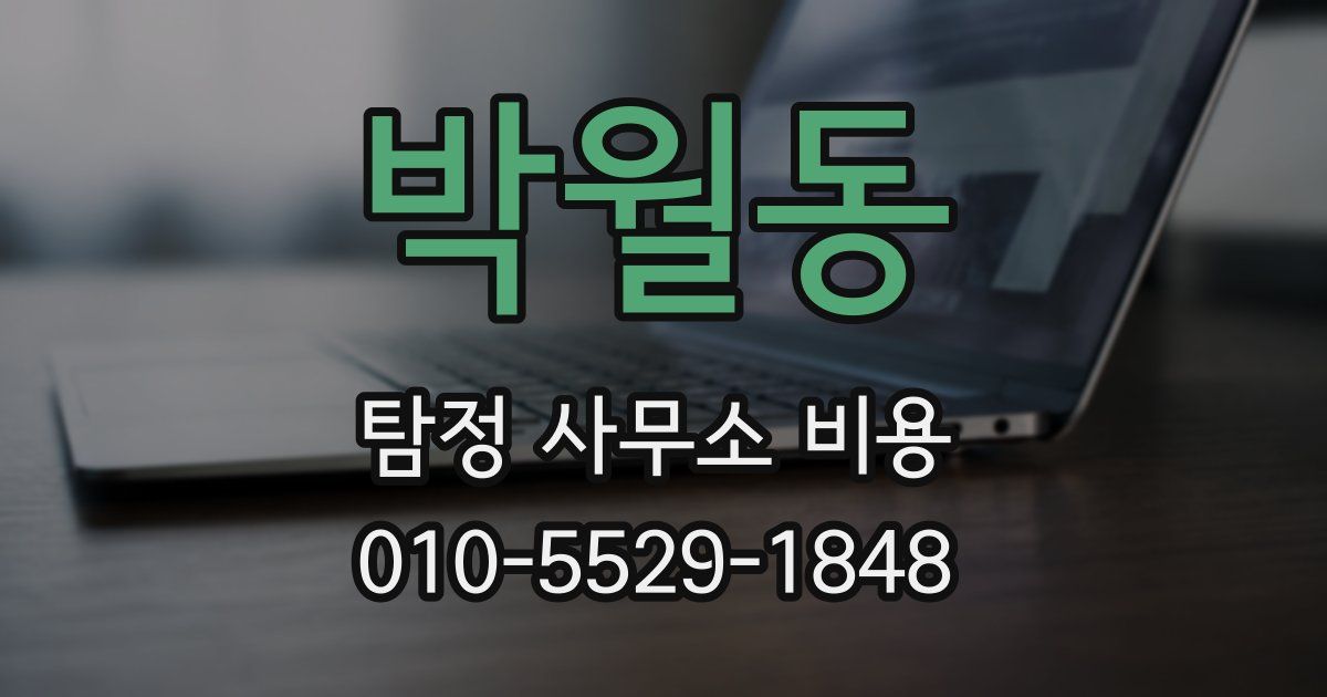 박월동 탐정 사무소 비용