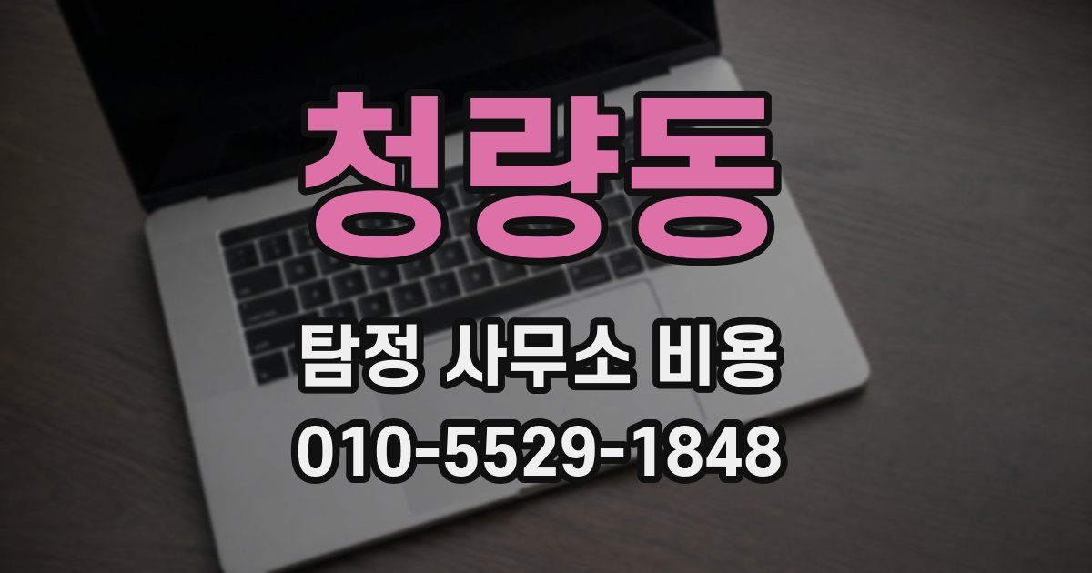 청량동 탐정 사무소 비용