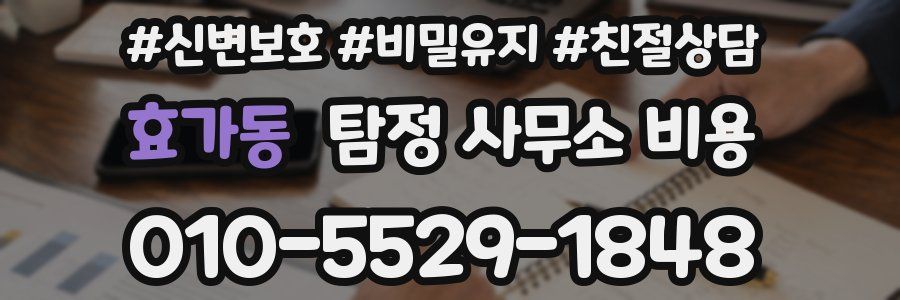 효가동 탐정 사무소 비용