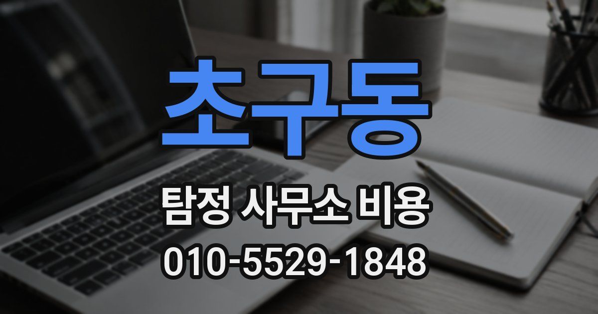초구동 탐정 사무소 비용