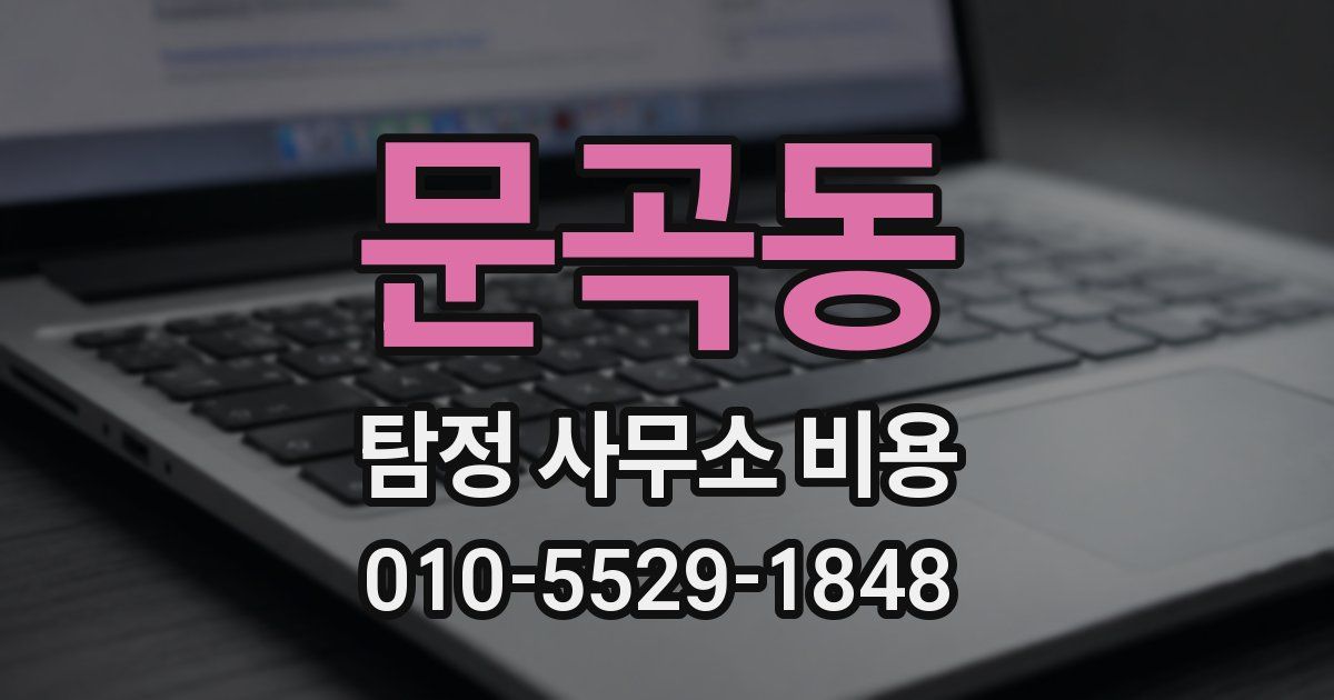 문곡동 탐정 사무소 비용