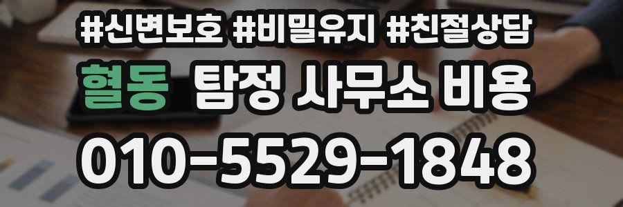 혈동 탐정 사무소 비용
