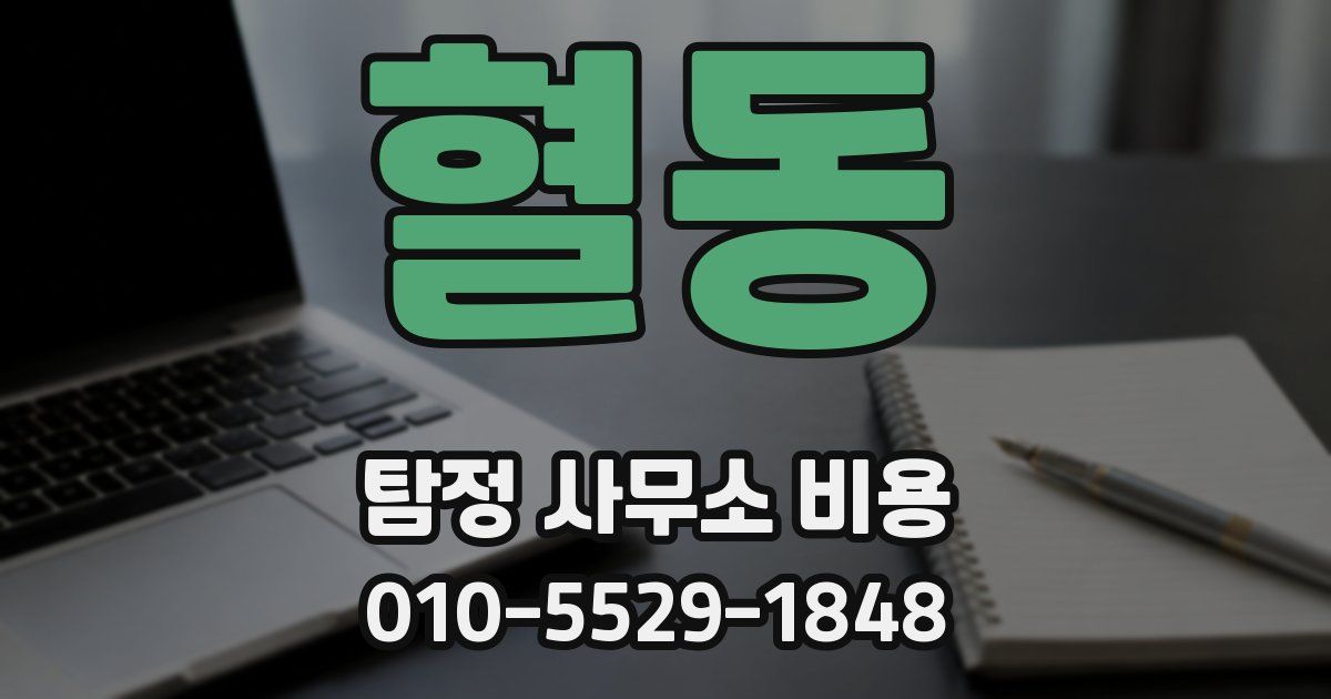 혈동 탐정 사무소 비용