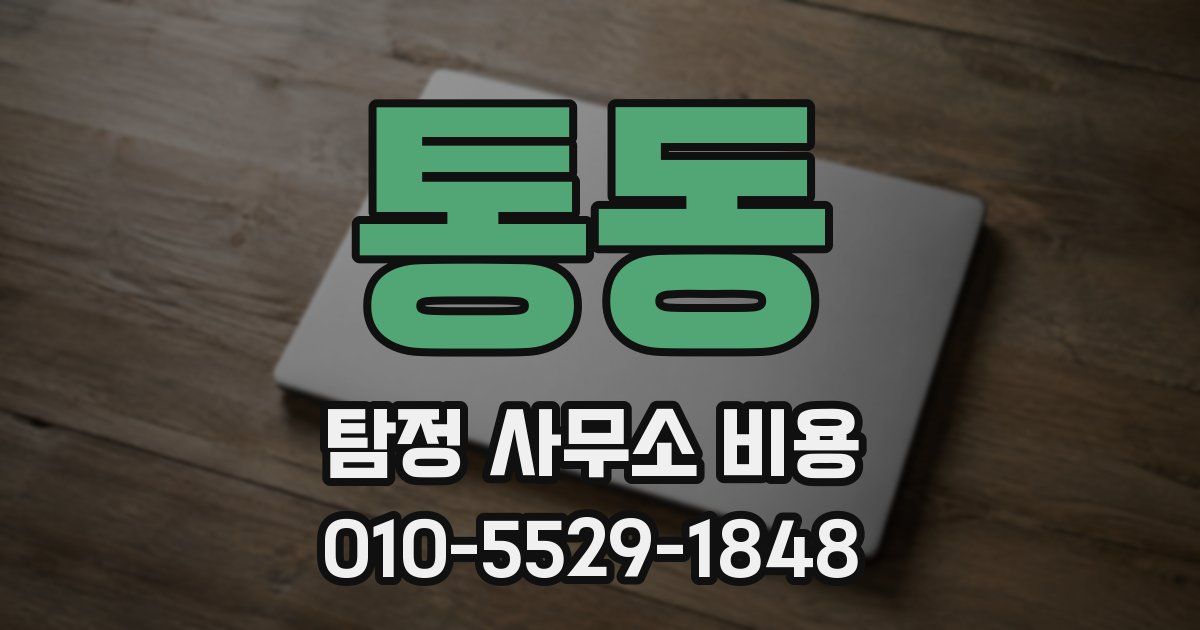 통동 탐정 사무소 비용
