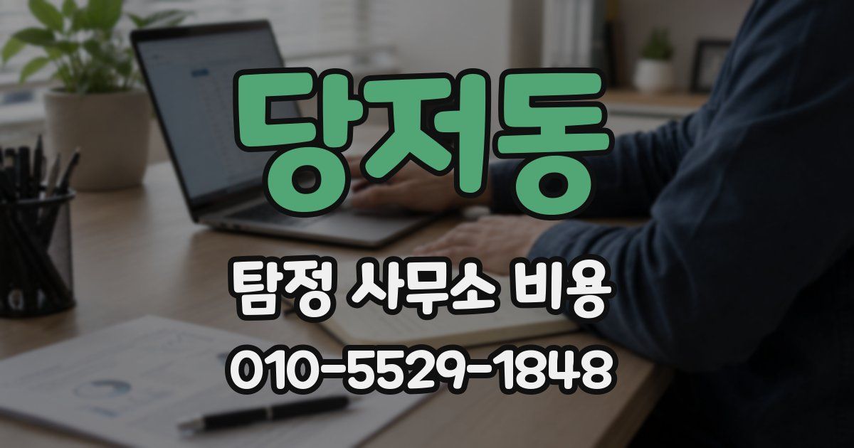 당저동 탐정 사무소 비용