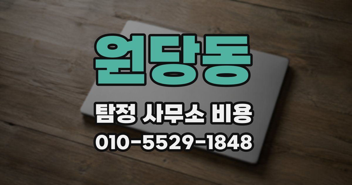 원당동 탐정 사무소 비용