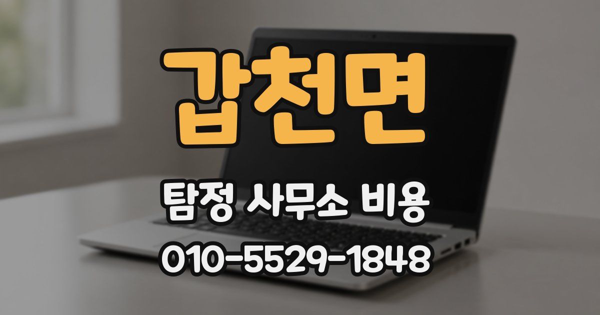 갑천면 탐정 사무소 비용