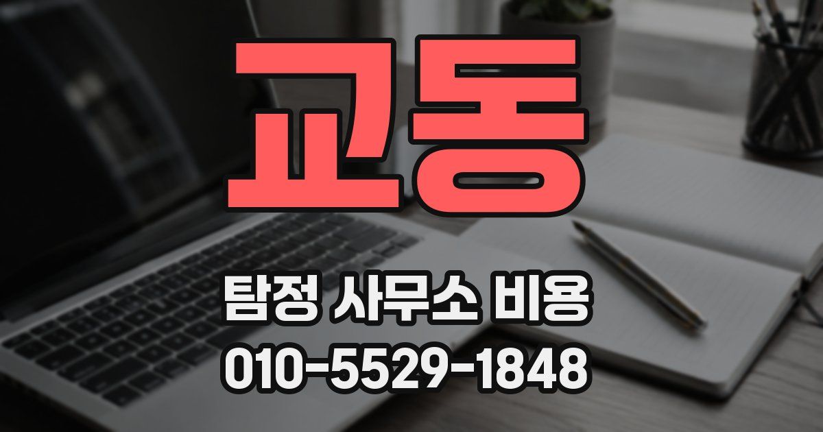교동 탐정 사무소 비용