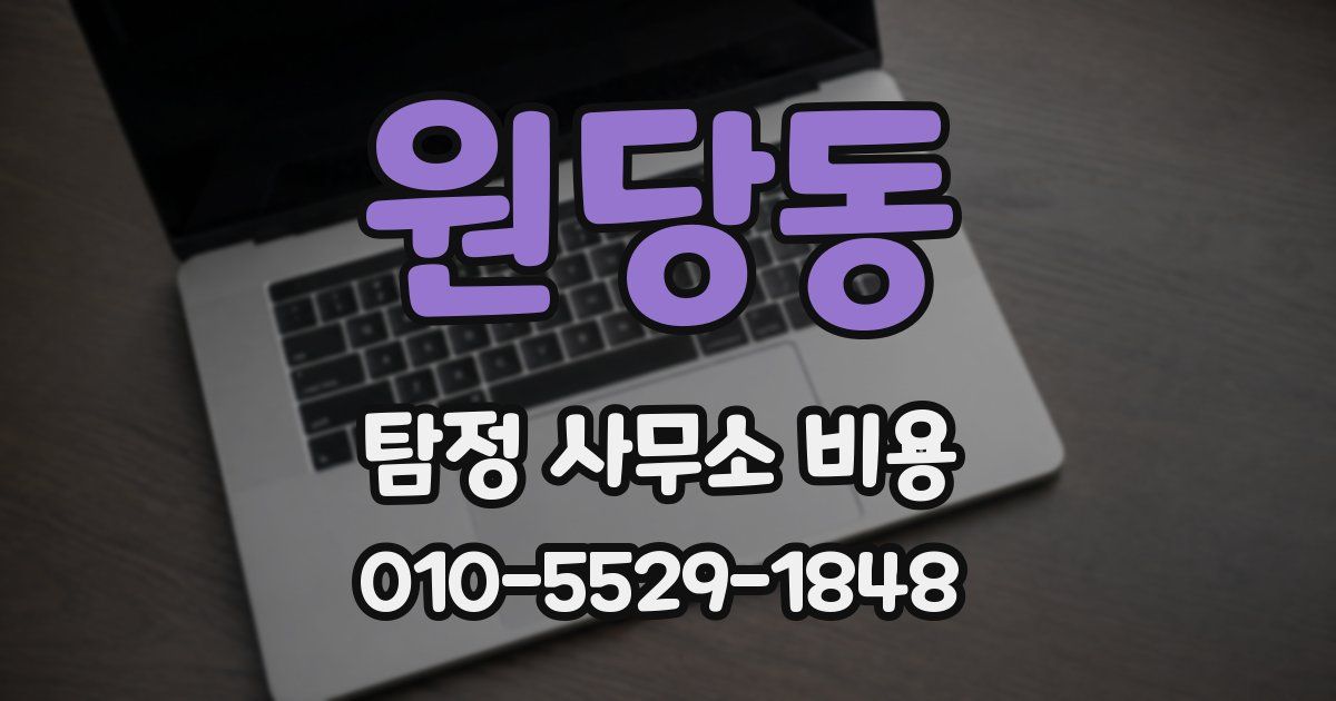 원당동 탐정 사무소 비용