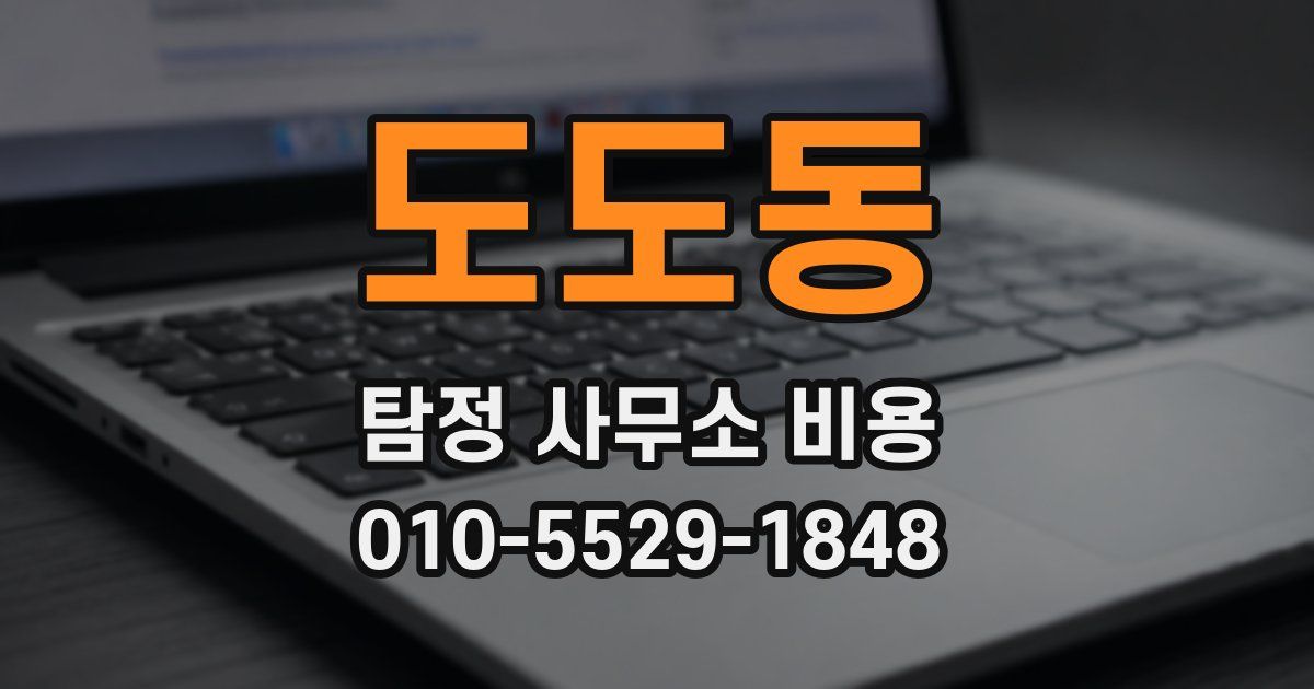 도도동 탐정 사무소 비용