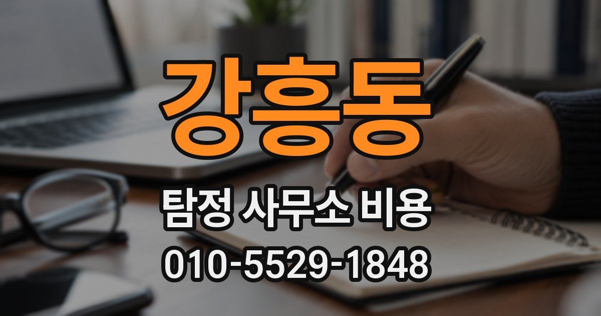 강흥동 탐정 사무소 비용