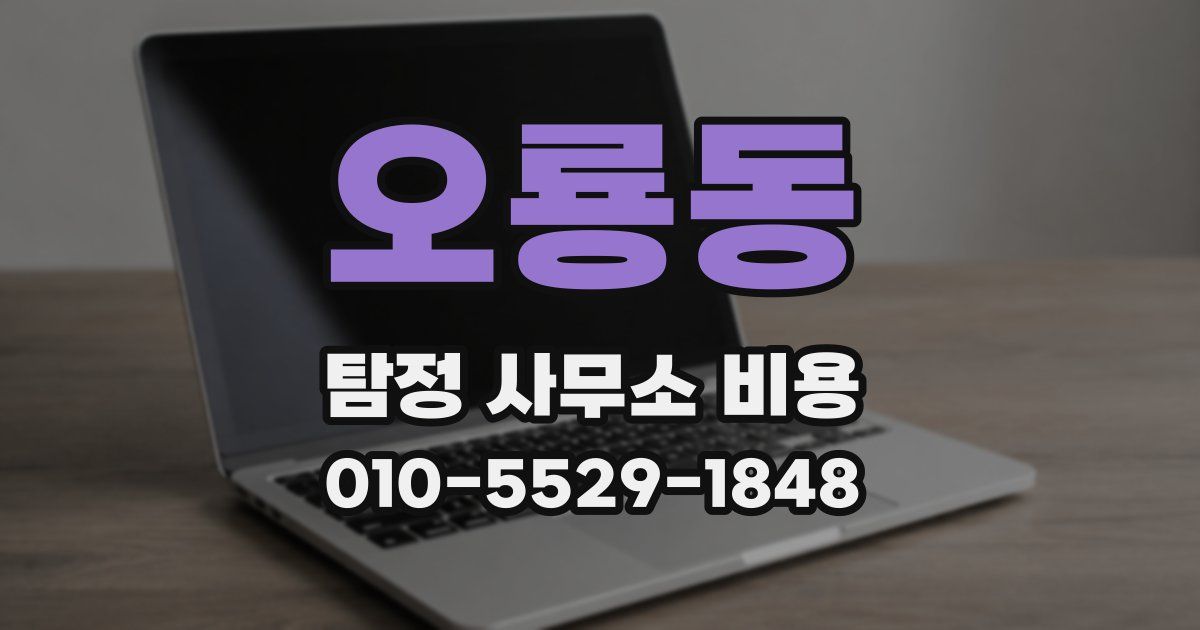 오룡동 탐정 사무소 비용