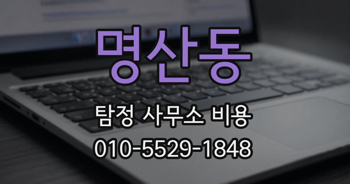 명산동 탐정 사무소 비용