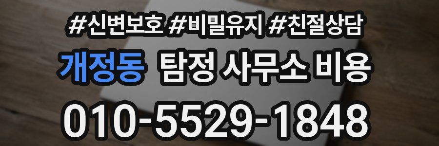 개정동 탐정 사무소 비용