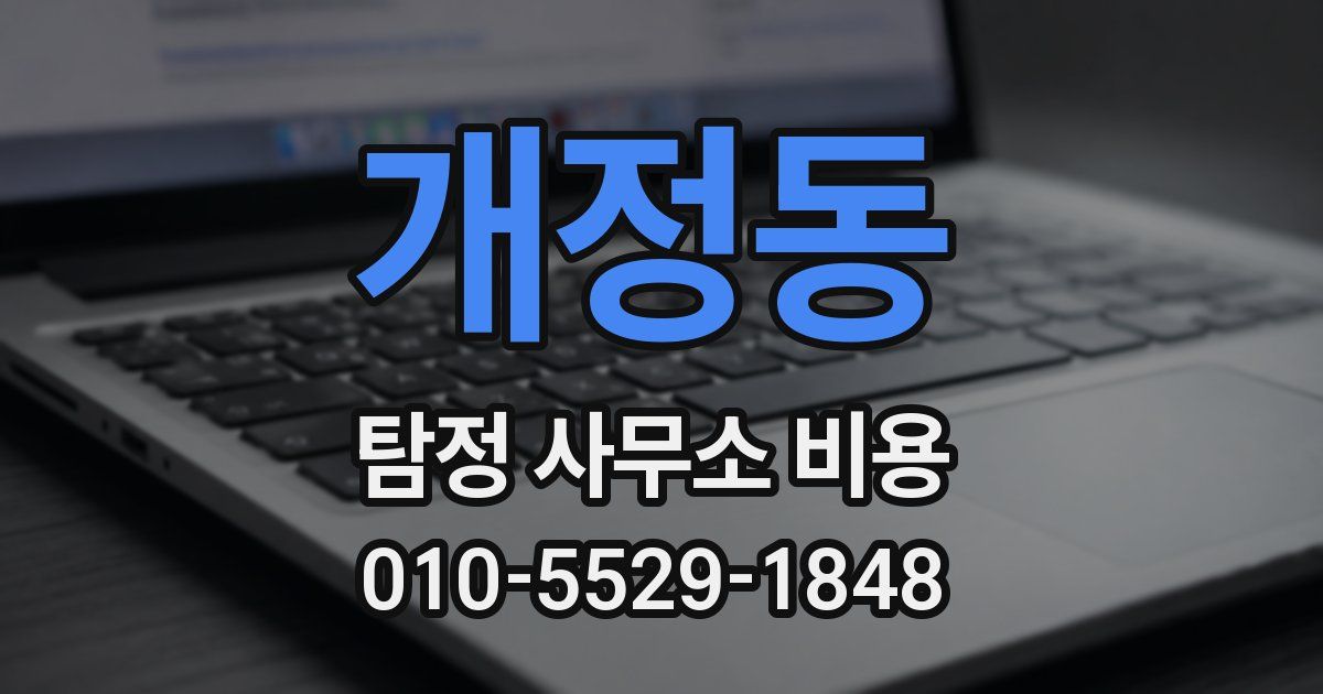 개정동 탐정 사무소 비용