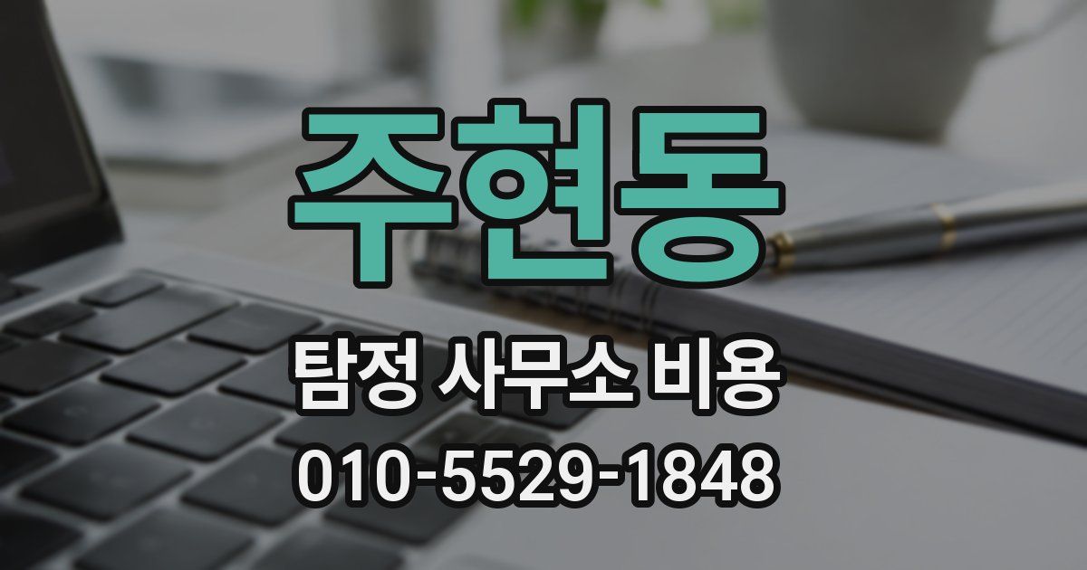 주현동 탐정 사무소 비용