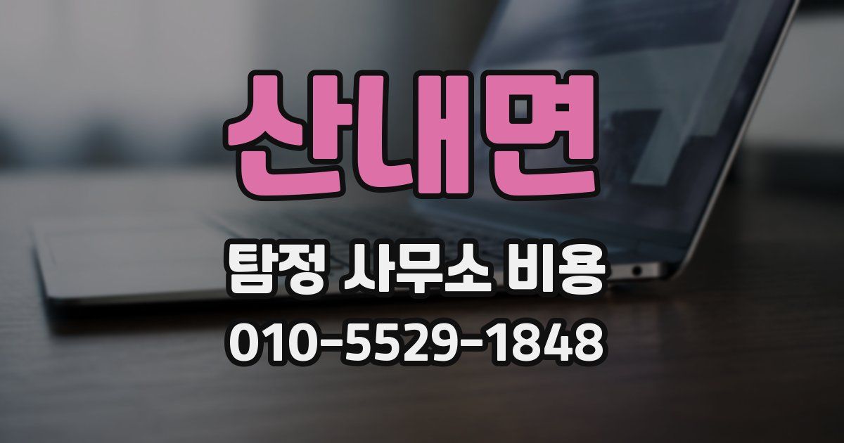 산내면 탐정 사무소 비용