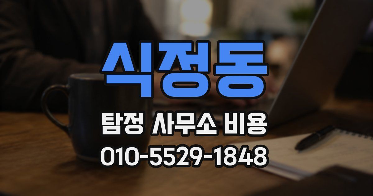 식정동 탐정 사무소 비용
