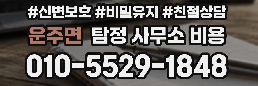 운주면 탐정 사무소 비용